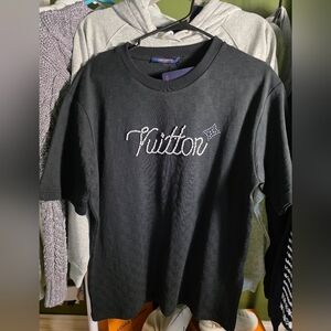 Mens Small Black LV Pearl T Shirt Embellished